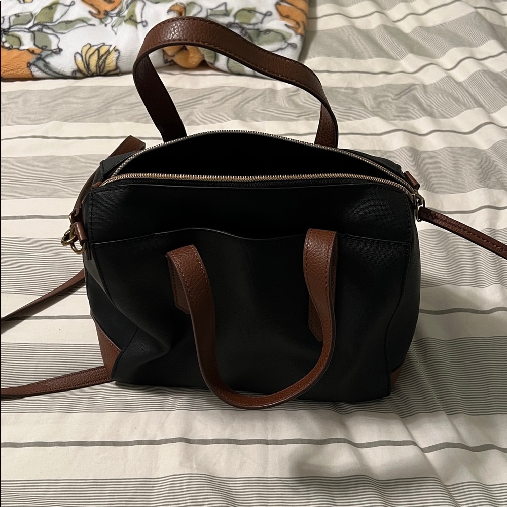 Fossil Black and Brown Interior Handbag